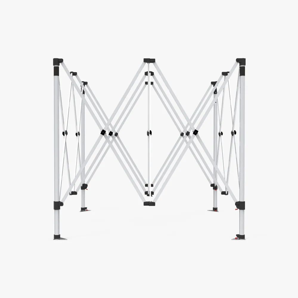 Tent + Table + Flag — Entry — Reinforced aluminum X-brace frame